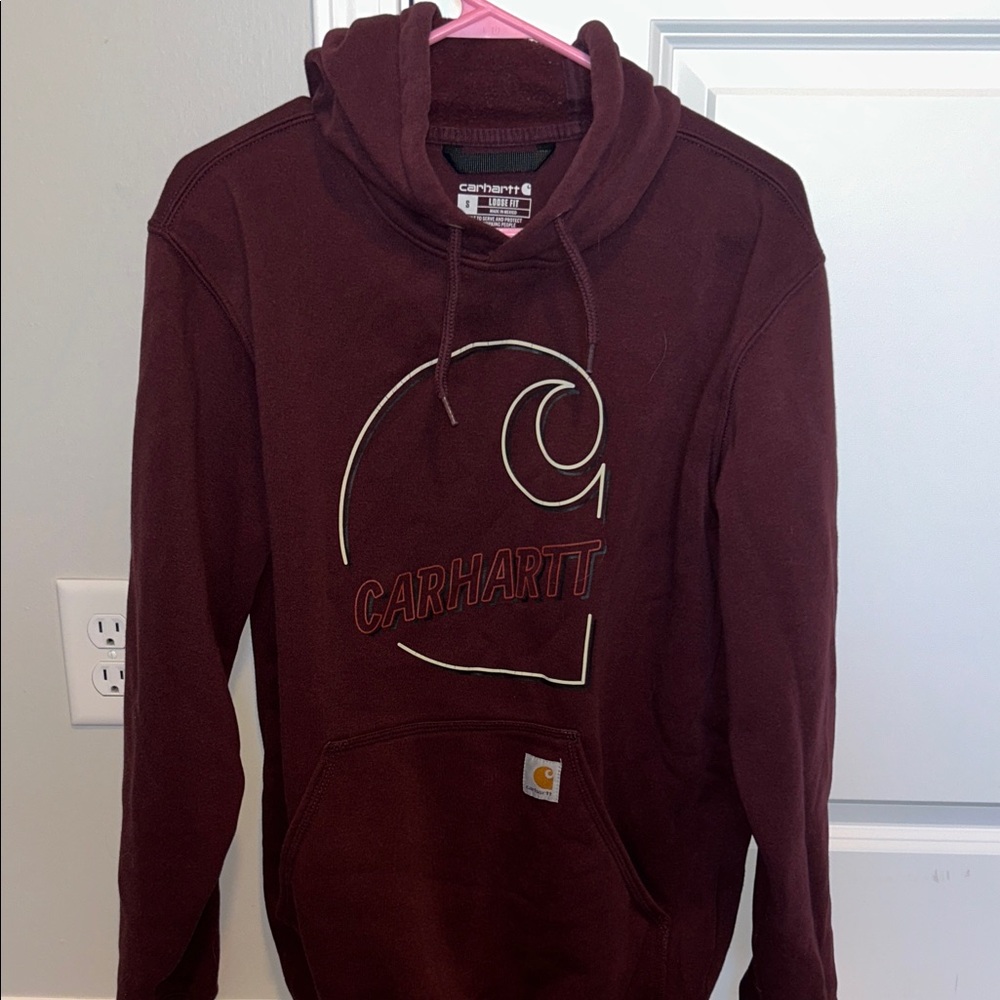 Carhartt Men's Burgundy Hoodie Sweater